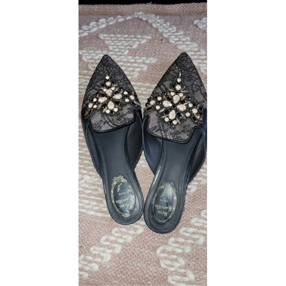 René Caovilla/39 1/2/ flats/Pearl/black Rene Caovilla | Shoes | Rene Caovilla Black Lace Flats With Pearl